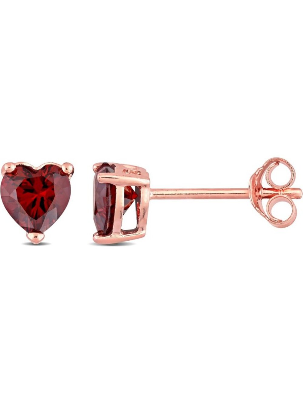 Heart-Shaped CZ Stud Earrings in 925 Sterling Silver - Colorful, 1 CTTW Sparkle